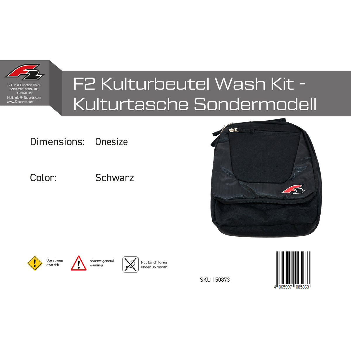 F2 Wash Kit - Toiletry Bag Special Edition One Size Black