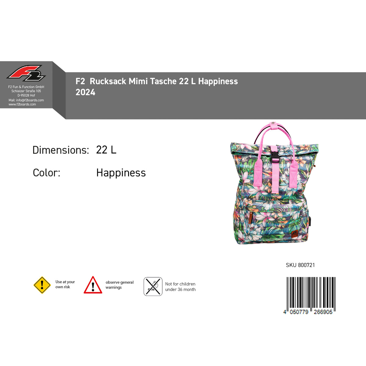 F2 Backpack Mimi Bag 22 L Happiness