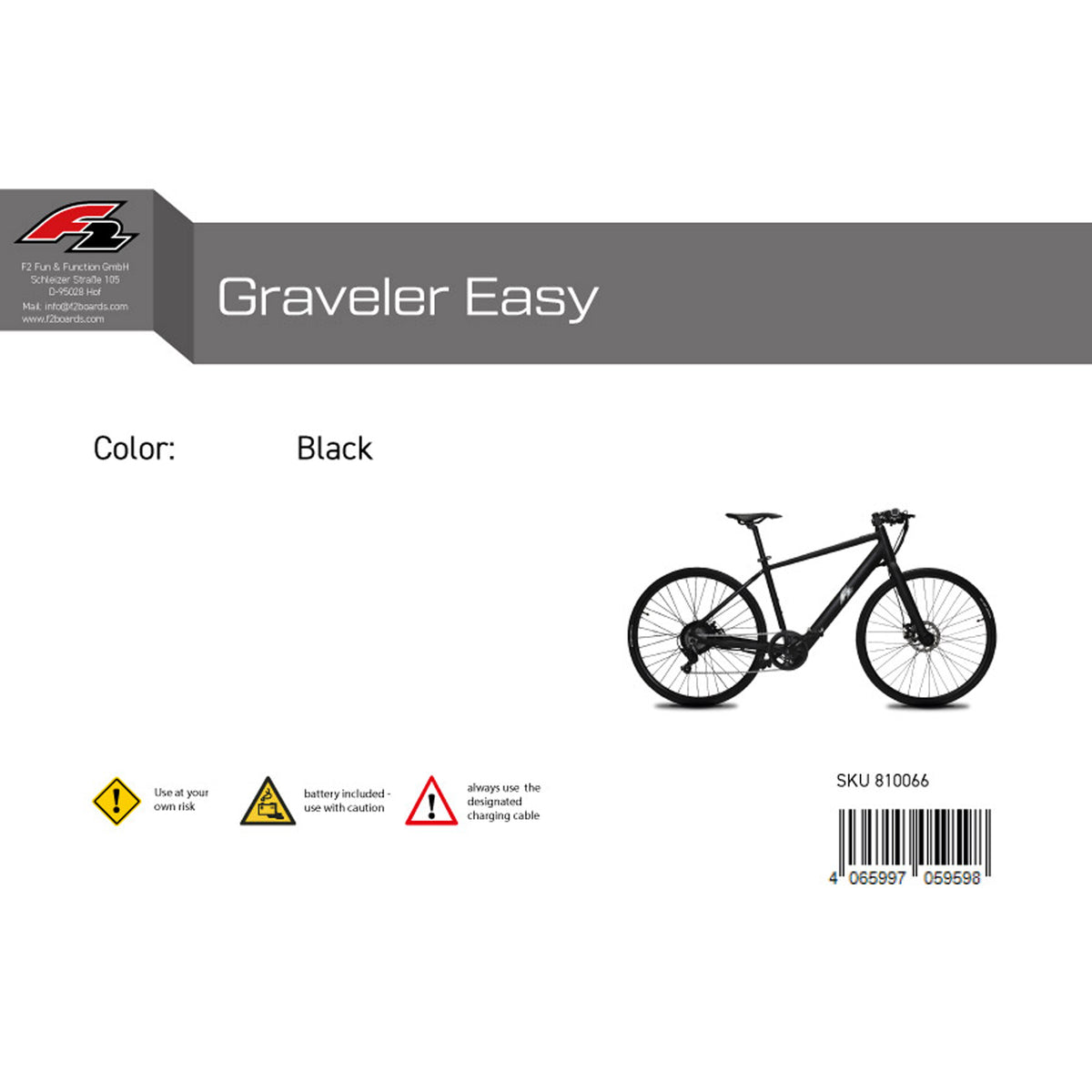 F2 E-Bike Graveler Easy Pedelec 19kg 27,5" Schwarz