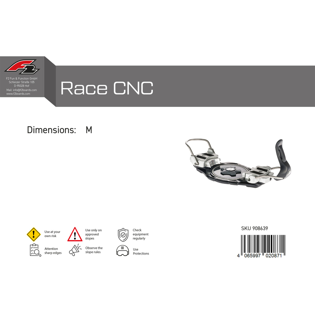 F2 Snowboard Plate Binding Race CNC S-L size selectable