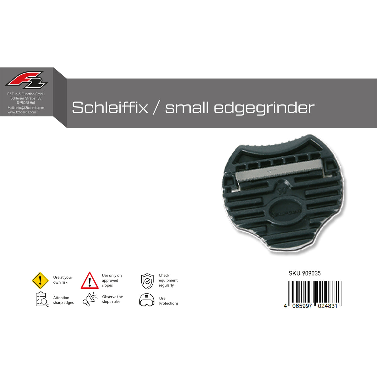 F2 Snowboard Mini Edge Sharpener Schleiffix Small Edgegrinder