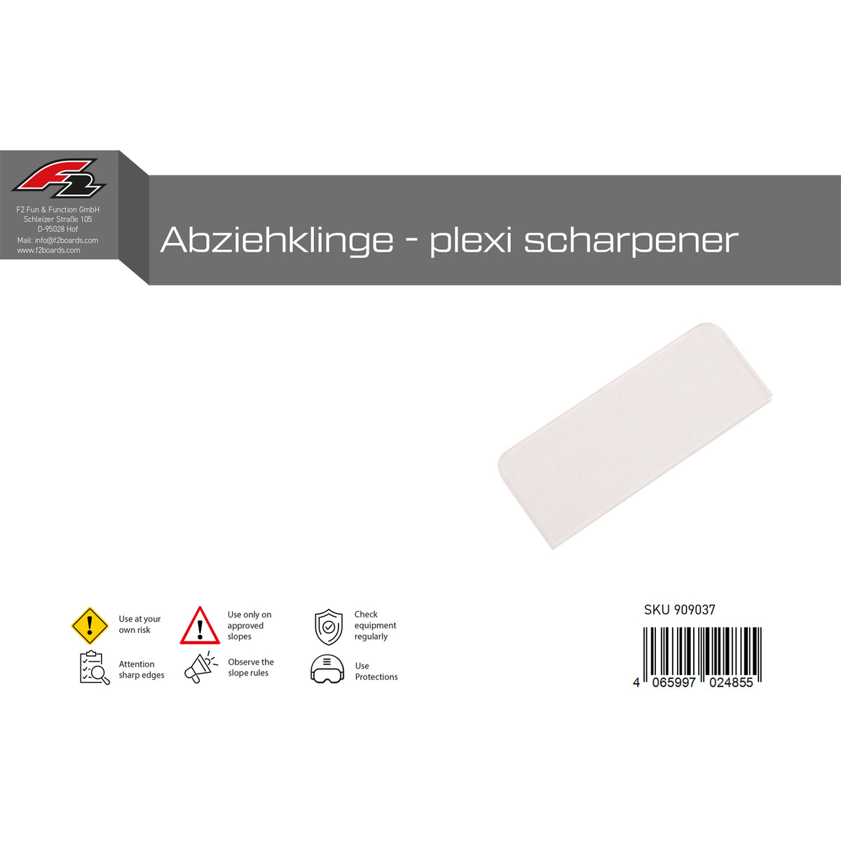F2 Snowboard Accessories Plexi Sharpener