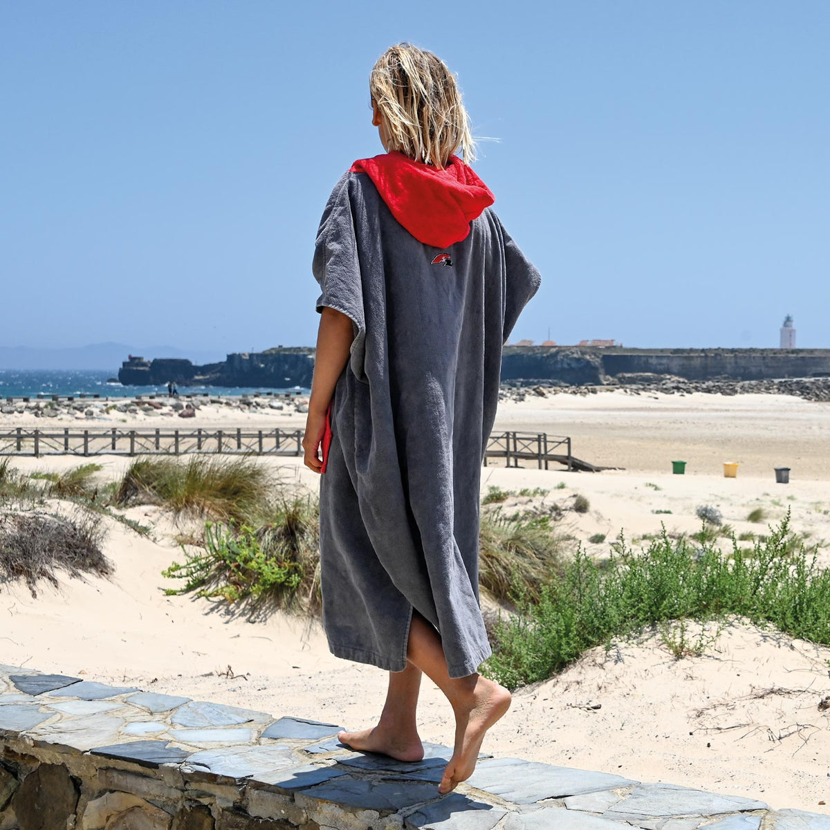 F2 Poncho Surf- Bade- Frottee Poncho Dryrobe Handtuch Modell wählbar Schwarz