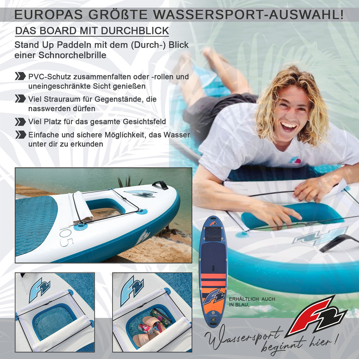 F2 SUP Stand Up Paddle Board ohne Zubehör Ocean Sight Größe/Farbe wählen