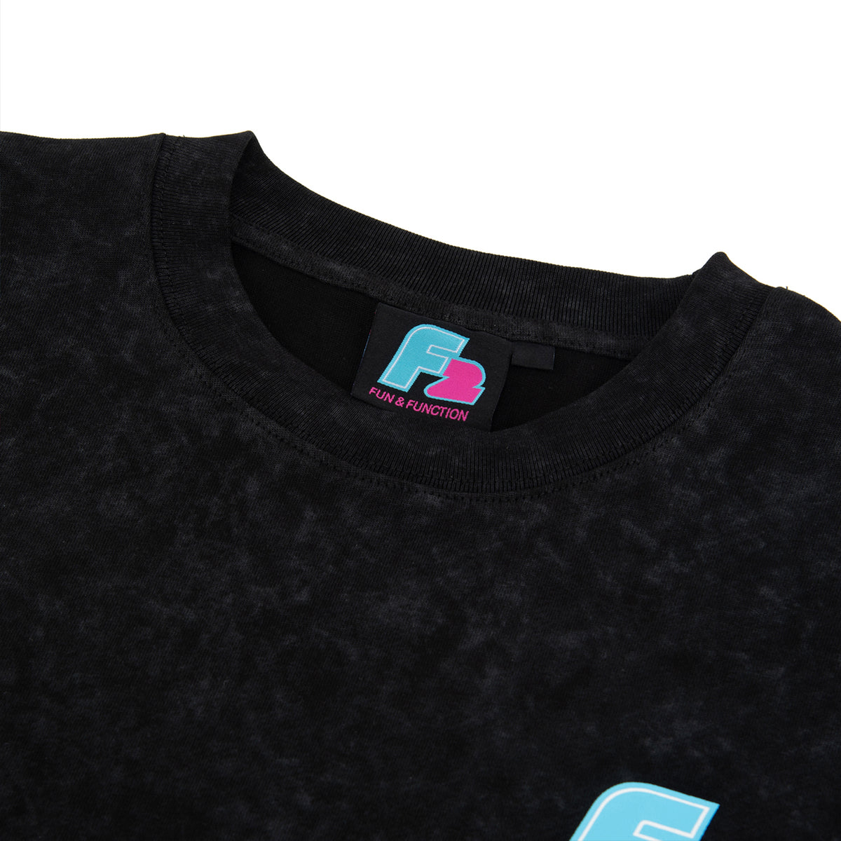 F2 Retro T-Shirt Strato Black Stonewashed Unisex Tshirt Schwarz - Größe wählbar