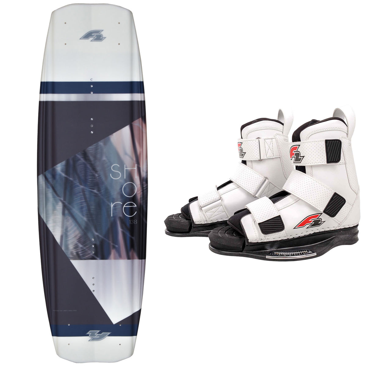 F2 Set Wakeboard Shore Brown 138cm with Team Boot L/XL wakeboard bindings