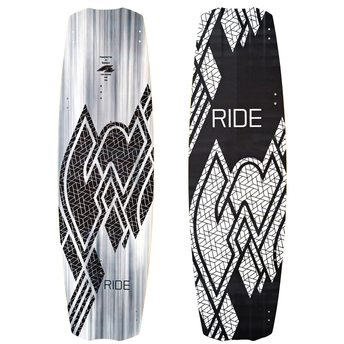 F2 Set Kite Ride V5 with Kiteboard Ride White Icon and Control Bar Complete Set, Sizes Selectable