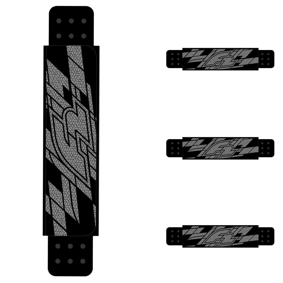 F2 4-Piece Windsurf Footstrap Set, One Size, Black/Grey