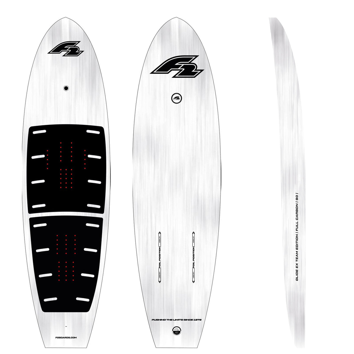 F2 Set Foilboard Glide Ex Team 135L mit Alu Foil 1700 + Allround Wing 5qm