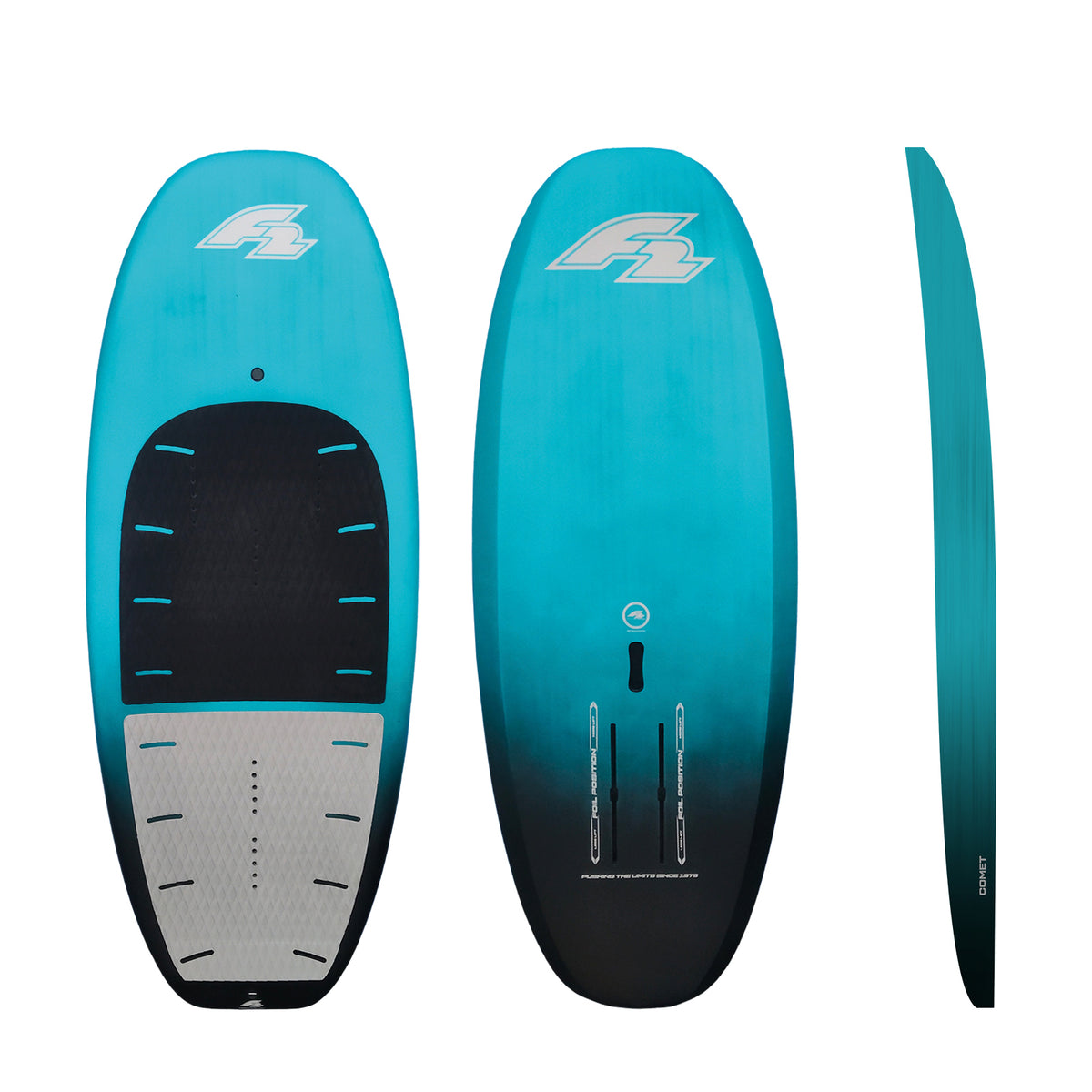 F2 Set Foilboard Comet Team Turquoise 65L + Alu Foil 2400 + Wing 5sqm