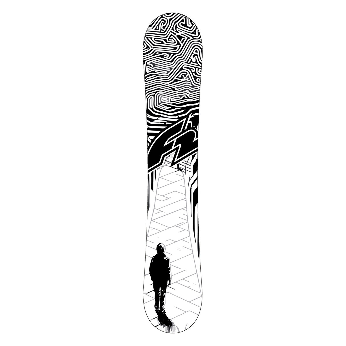 F2 Set Snowboard Junior Black Deck + Pipe Binding sizes selectable