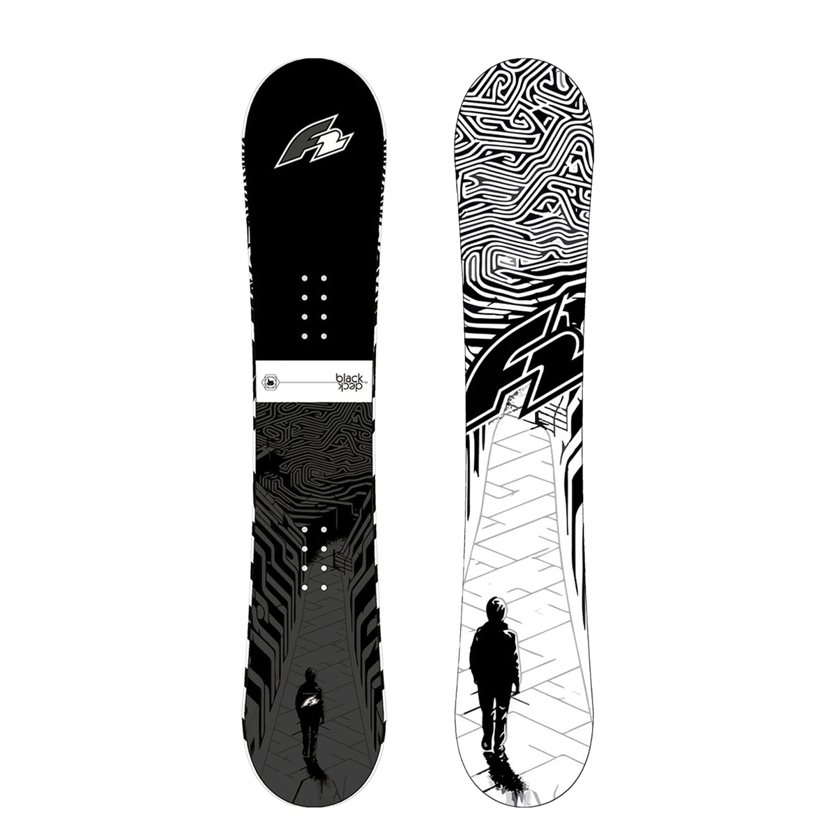 F2 Set Snowboard Blackdeck Wide Schwarz/Weiss 159w cm + Sonic Pro Bindung L