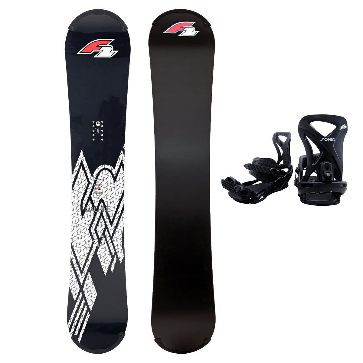 F2 Set Snowboard Rental Machine mit Protector + Bindung Komplettset Größen wählbar