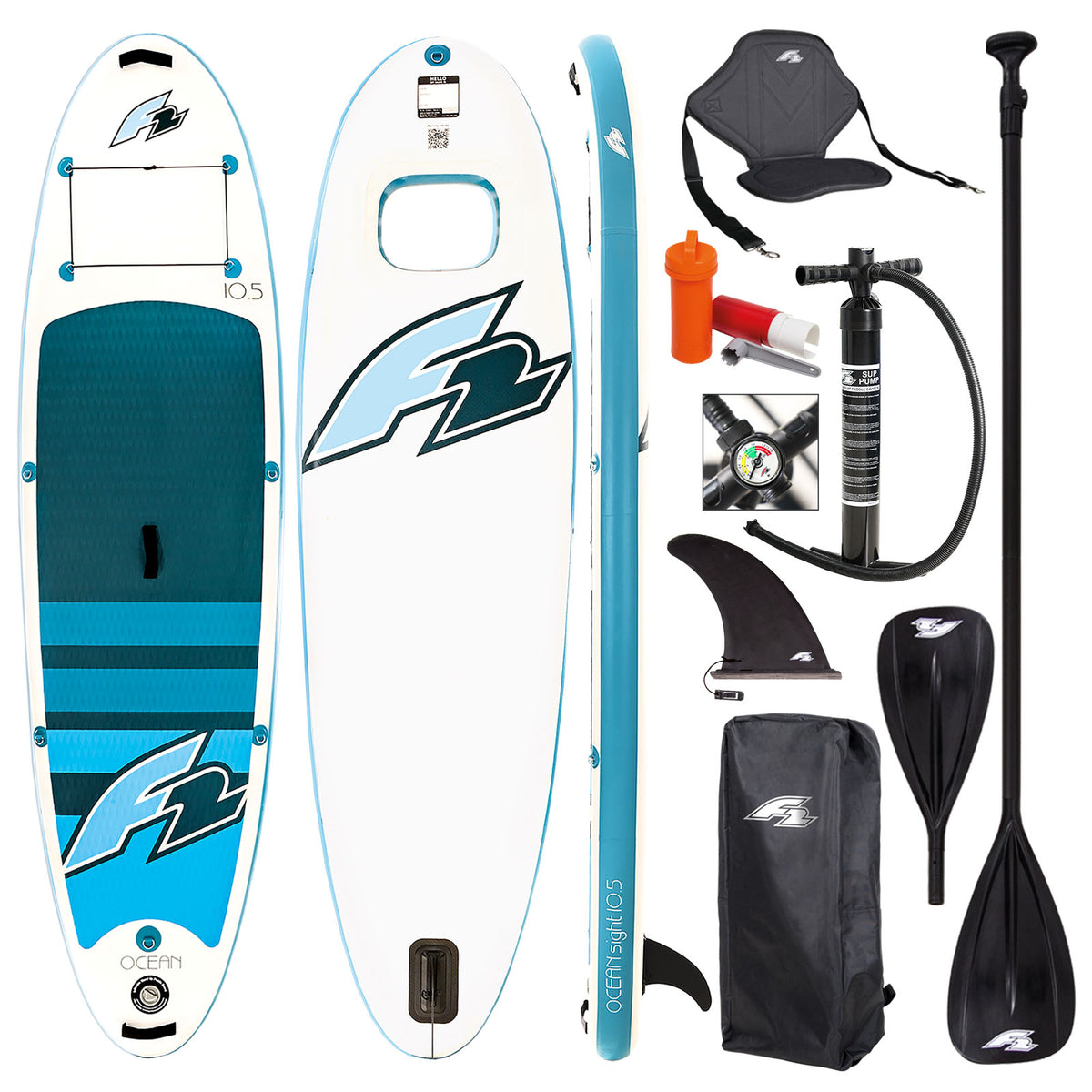 F2 Set Stand Up Paddle Board Ocean Sight - size/color/accessories selectable
