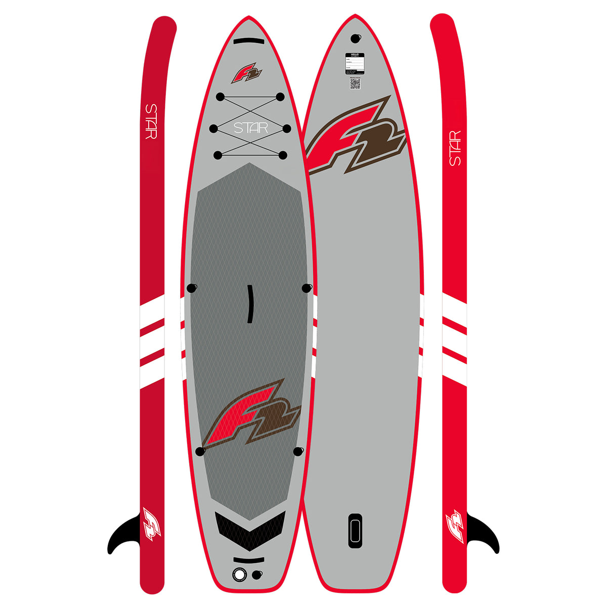 F2 SUP Stand Up Paddle Board ohne Zubehör Star Grau 320cm 10,5