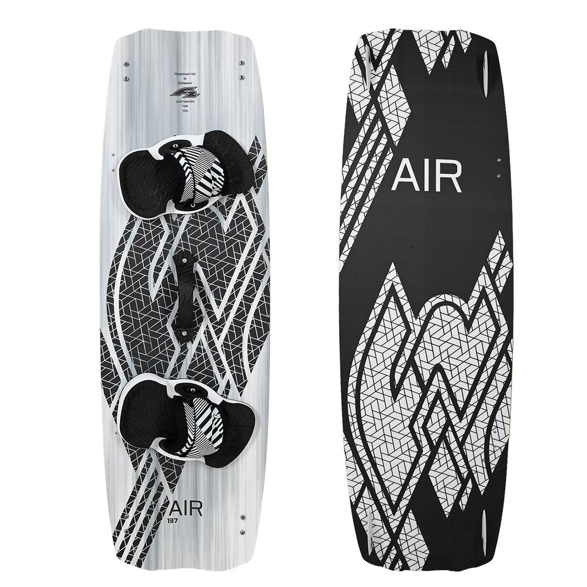 F2 Set Kiteboard Air White Icon 142cm + Bindung S/M + GFK/Slider Finnen