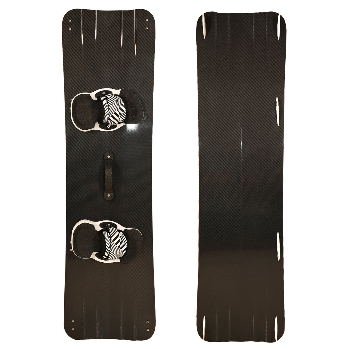 F2 Set Kiteboard Wide Black Carbon 155cm + Bindings S/M + G10/Slider Fins