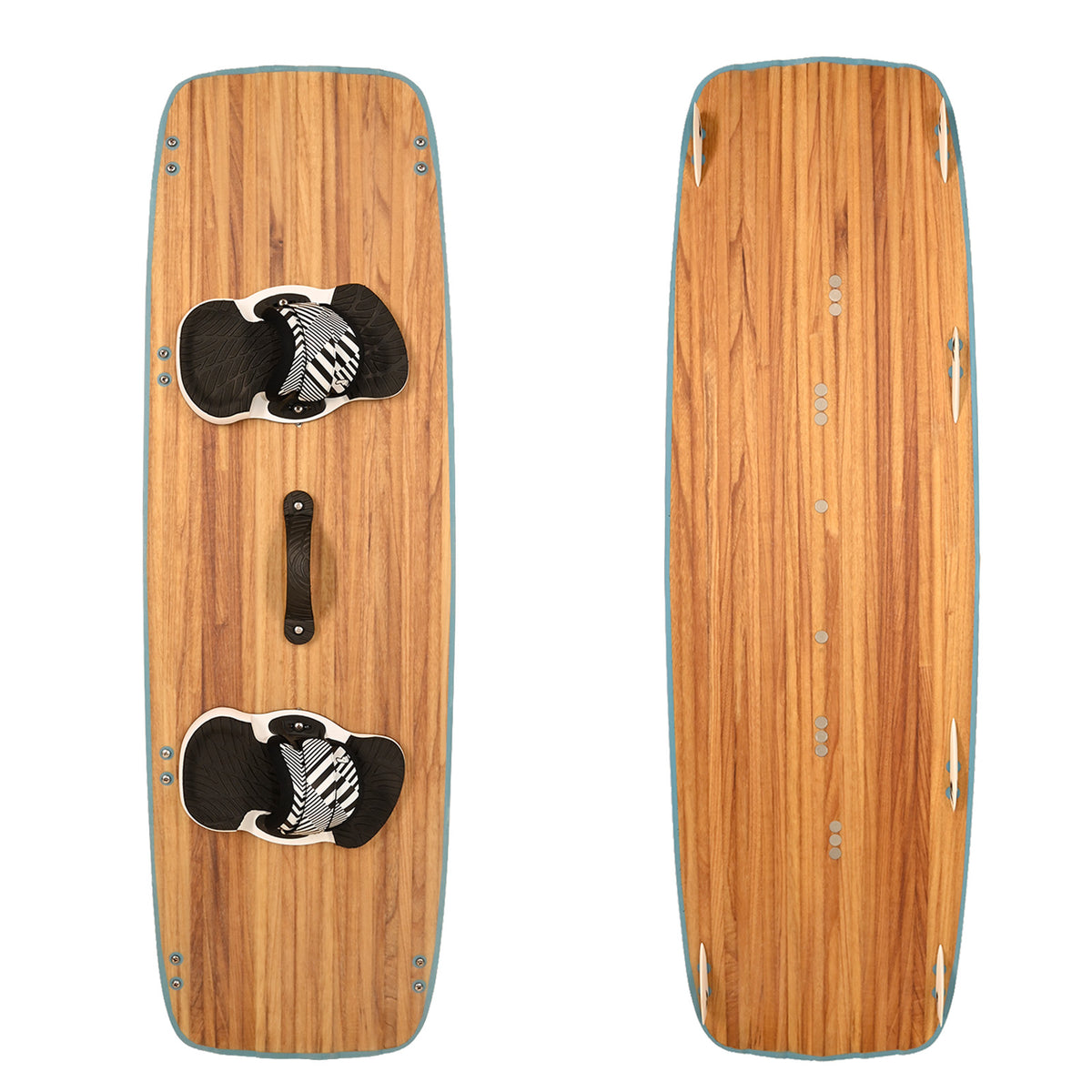 F2 Set Kiteboard Classic Wood Blue 147cm + Bindings L/XL + GFK/Slider Fins