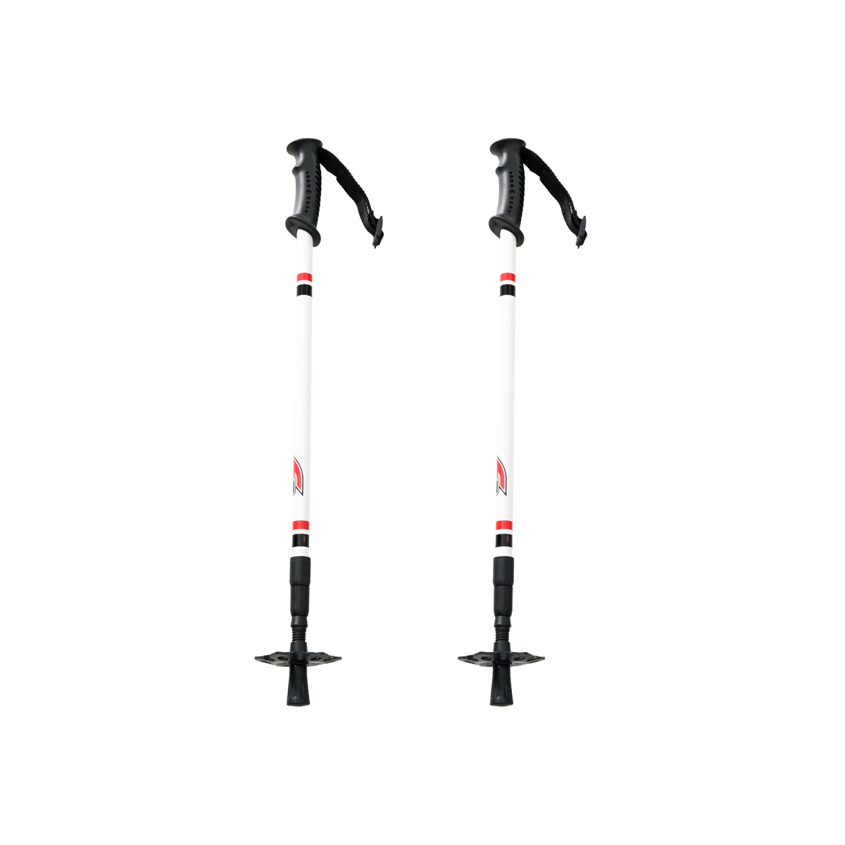 F2 Cross-Country Ski Poles Vario Pole Tour Adjustable 60-130cm White