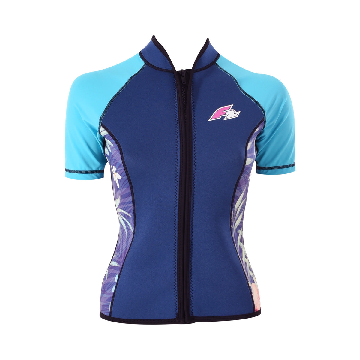 F2 Women's Neoprene Top Tropical Jacket Short 2.5mm Size Selectable Multicolor