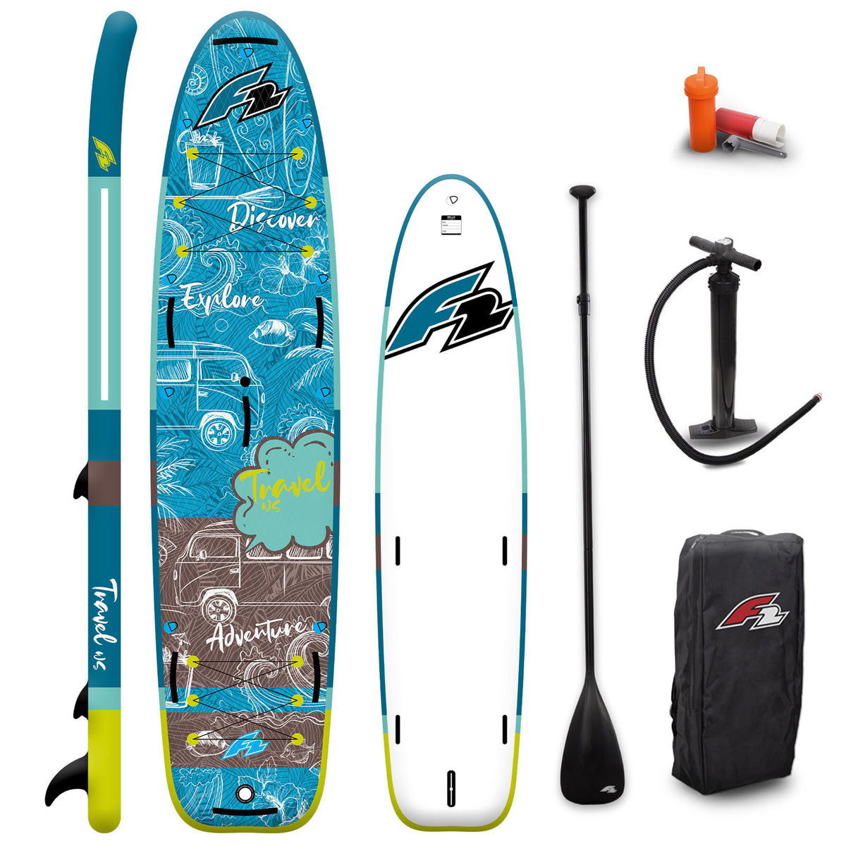 F2 SUP Stand Up Paddle Board Travel WS 12'0''/12'5'' selectable Blue