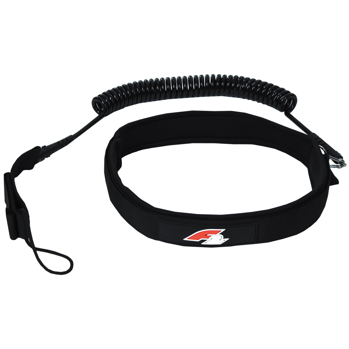 F2 Stand Up Paddling Leash Hüft Coiled Leash Schwarz