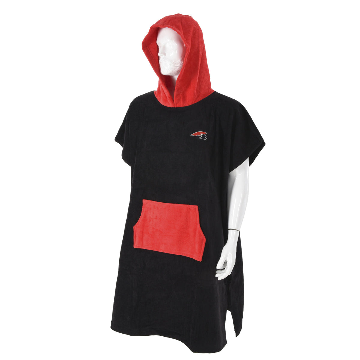 F2 Poncho Surf- Bade- Frottee Poncho Dryrobe Handtuch Modell wählbar Schwarz