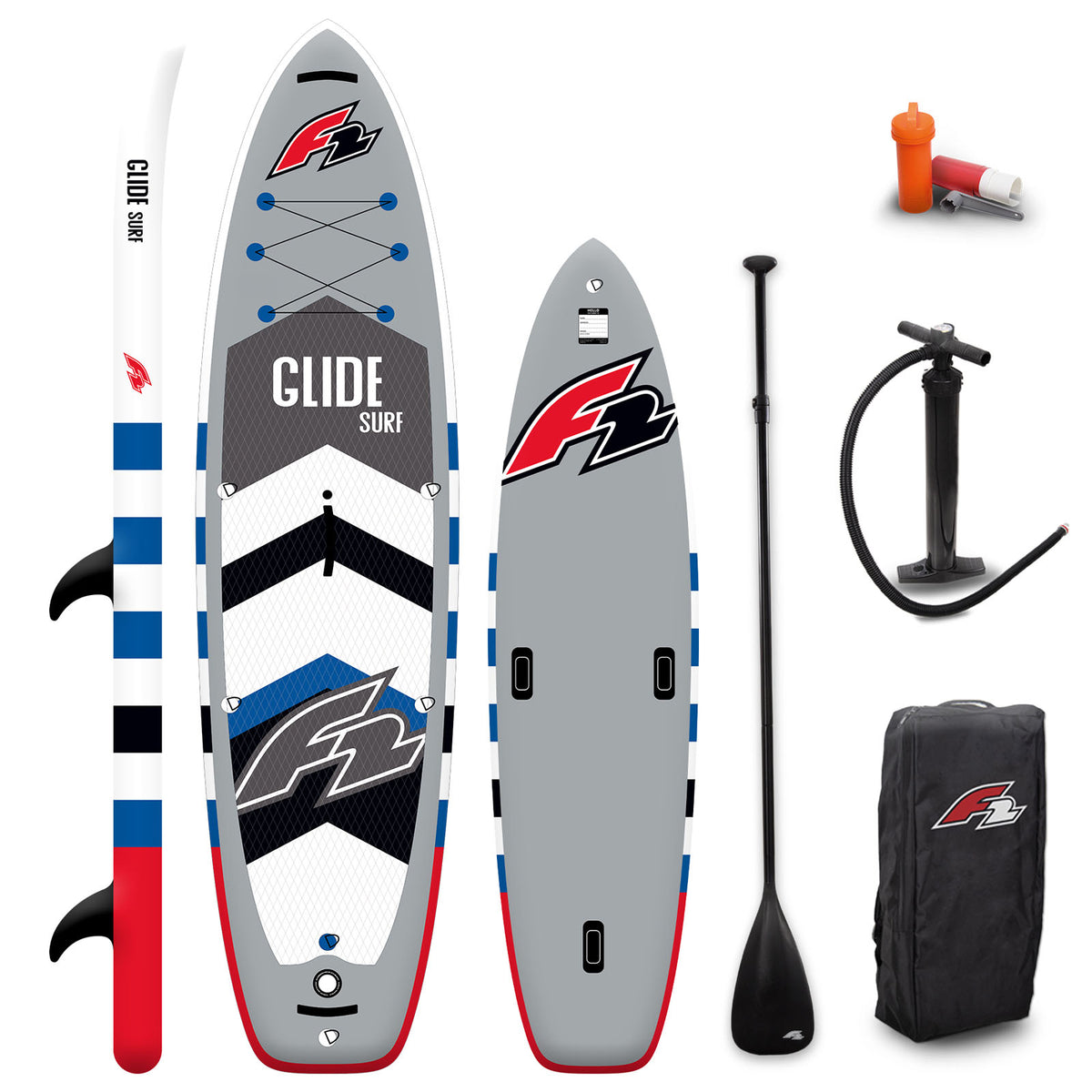 F2 SUP Stand Up Paddle Board Glide Surf 10'2''/10'8"/11'7" selectable Grey