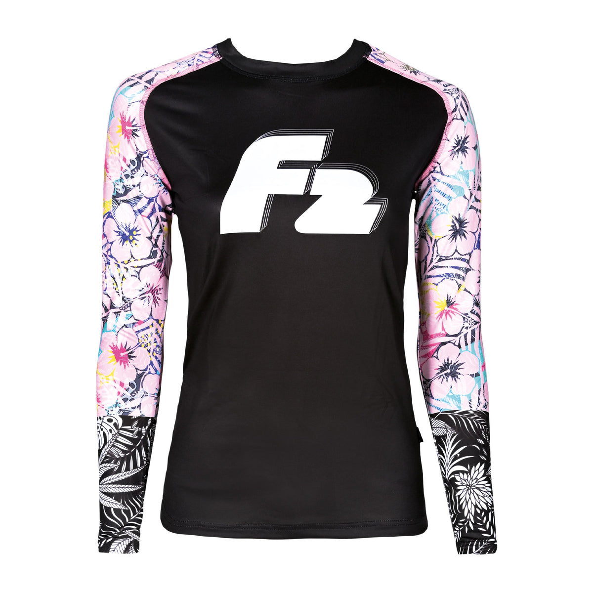 F2 Retro Rashguard Hibiscus Women's Functional Shirt Watersports - Size Selectable