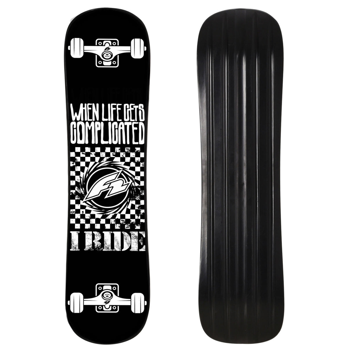 F2 Snowboard Snowdeck Snow Skateboard 89cm Black 2024/25
