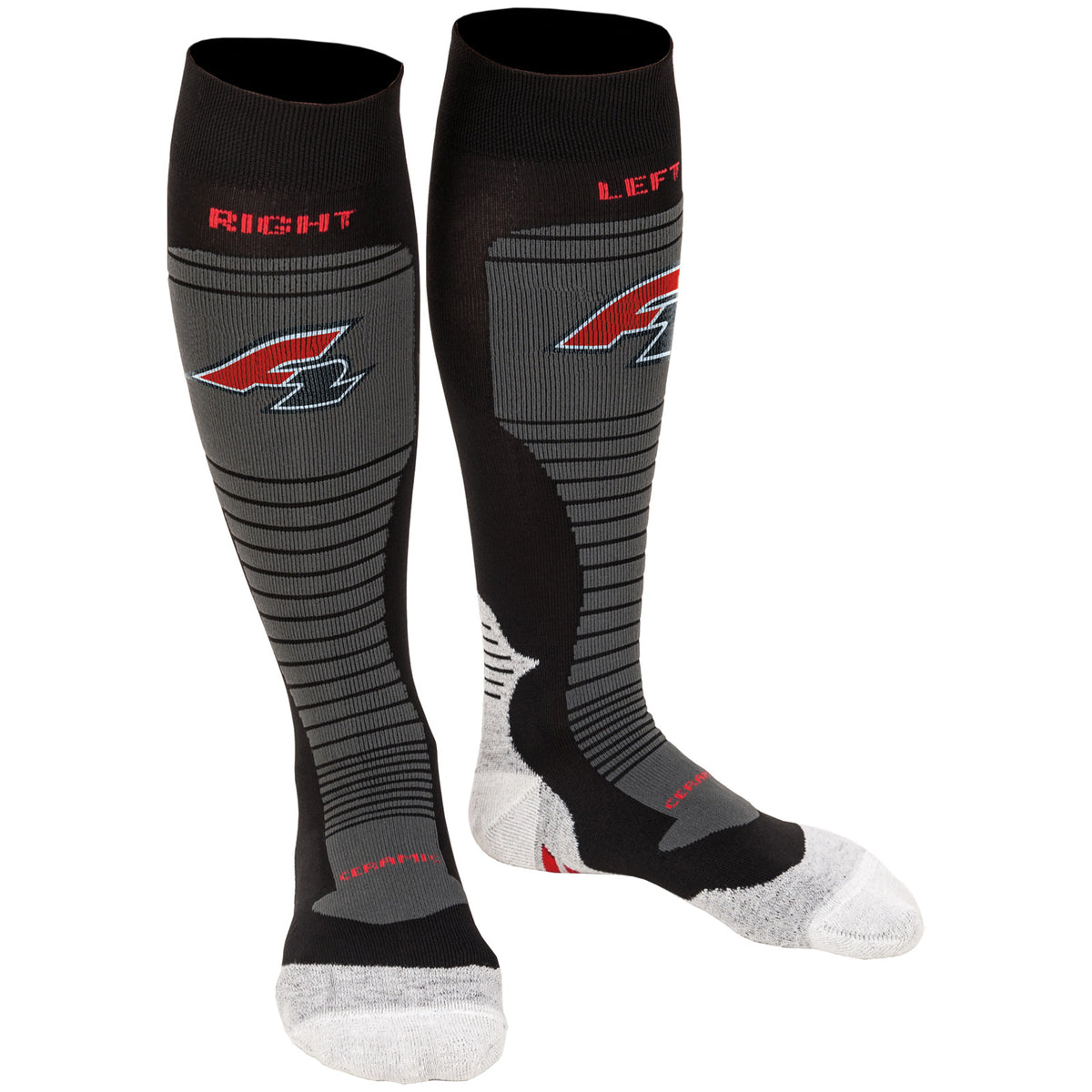 F2 Snowboard Socks - Eliminator 34-47 size selectable black
