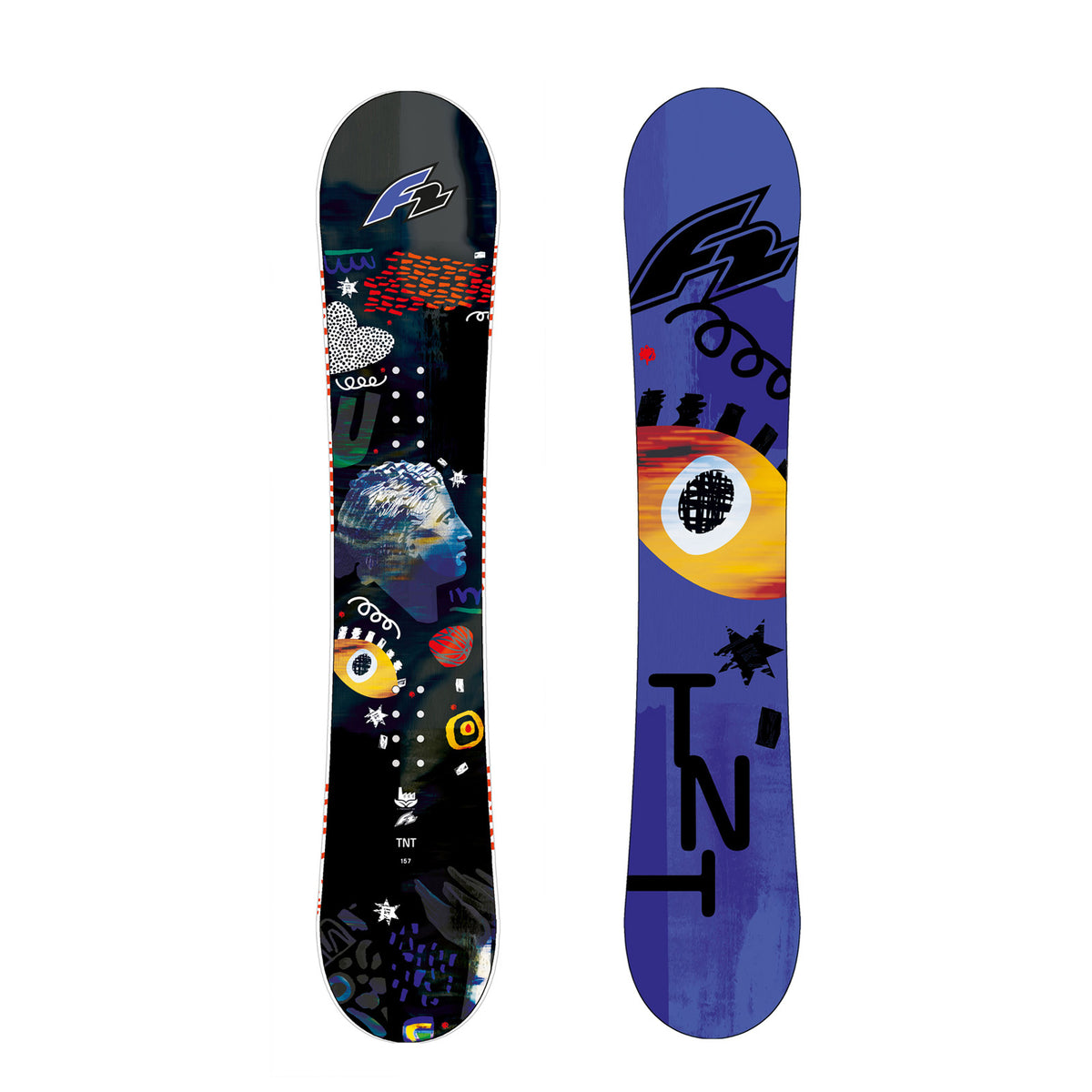 F2 Snowboard TNT Freeride/Freestyle size selectable Black 2025