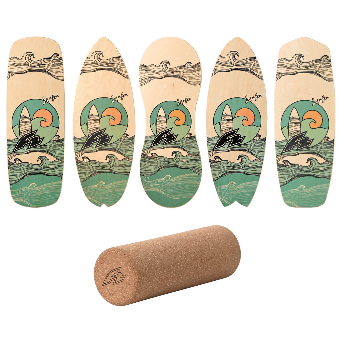 F2 Balance Board Set with cork roller complete set, model selectable