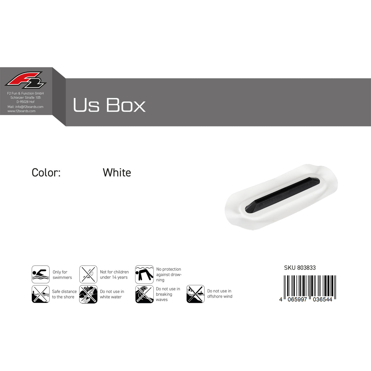 F2 Fin US Box White