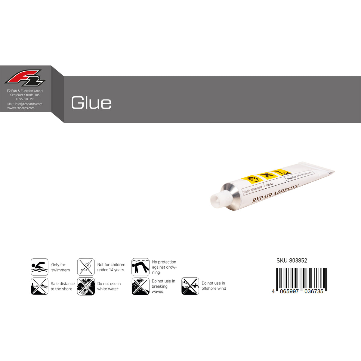 F2 SUP Repair Glue PVC Inflatable Boat Rubber Boat Repair Glue White