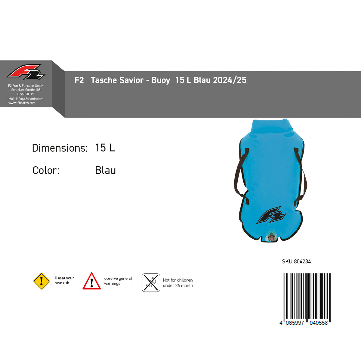 F2 Savior Bag - Buoy 15 L Blue