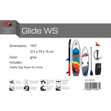 F2 SUP Stand Up Paddle Board Glide WS 10'2''/10'8"/11'7" selectable Grey