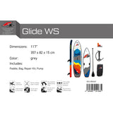 F2 SUP Stand Up Paddle Board Glide WS 10'2''/10'8"/11'7" selectable Grey