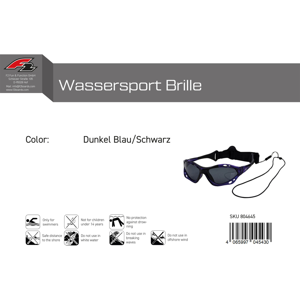 F2 goggles water sports goggles color selectable