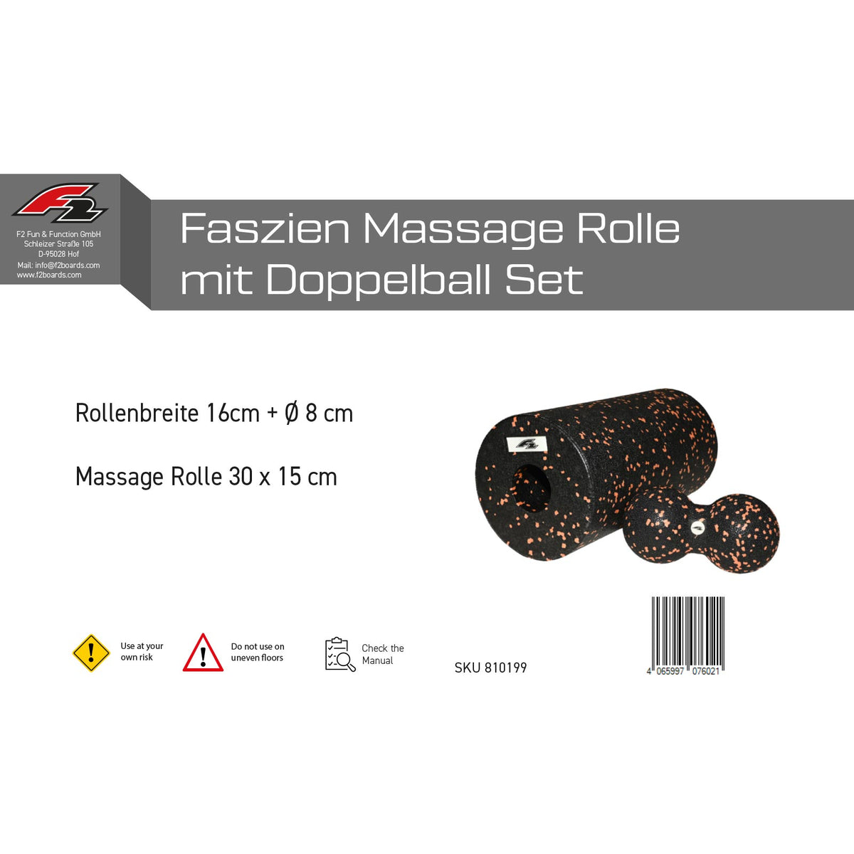 F2 Fascia Massage Roller with Double Ball Set