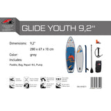 F2 SUP Stand Up Paddle Board Glide Surf Youth Grey - Size selectable