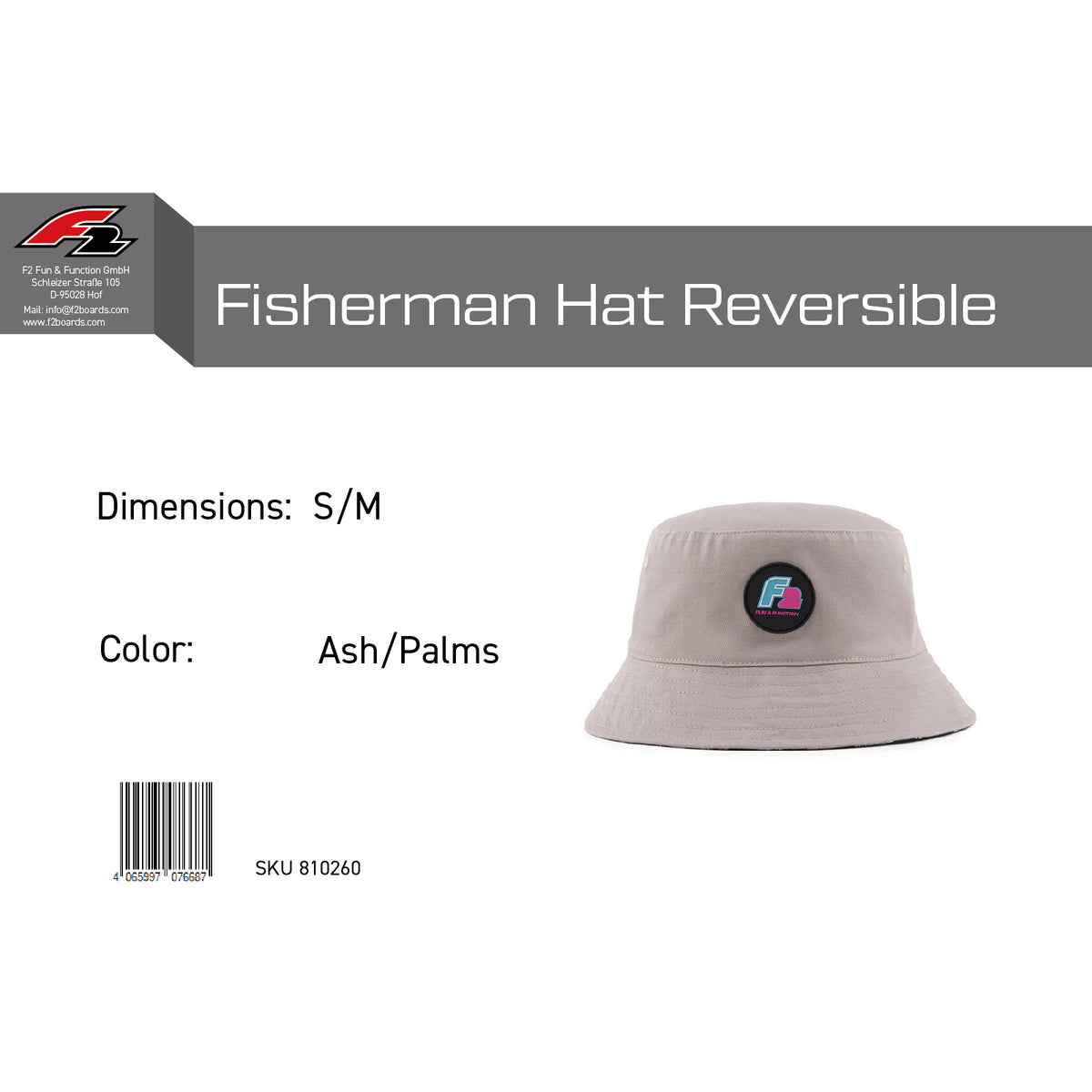 F2 Retro Fisherman Hat Reversible Hat - size/color selectable