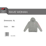 F2 Retro Rave Hoodie Ash Damen Sweatshirt Pullover Grau - Größe wählbar