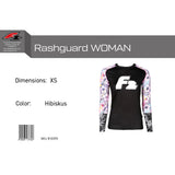 F2 Retro Rashguard Hibiscus Women's Functional Shirt Watersports - Size Selectable