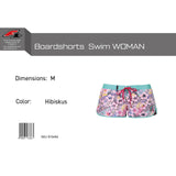 F2 Retro Boardshorts Swim Hibiscus Women's Swim Shorts Short - Size selectable