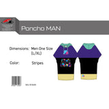 F2 Retro Men's Poncho Stripes Bath Poncho One Size Multicolor