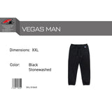 F2 Retro Vegas Sweatpants Black Stonewashed Black - Size selectable