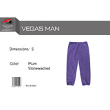 F2 Retro Vegas Joggers Plum Stonewashed Purple - Size selectable