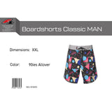F2 Retro Boardshorts Classic 90´s Allover Badeshorts Schwarz - Größe wählbar