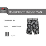 F2 Retro Boardshorts Classic Palms Allover Badeshorts Schwarz - Größe wählbar